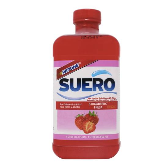 Suero Repone Electrolyte Solution, Strawberry, 33.8 OZ