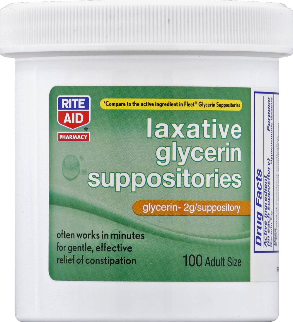 Rite Aid Laxative Glycerin Suppositories (100 ct)