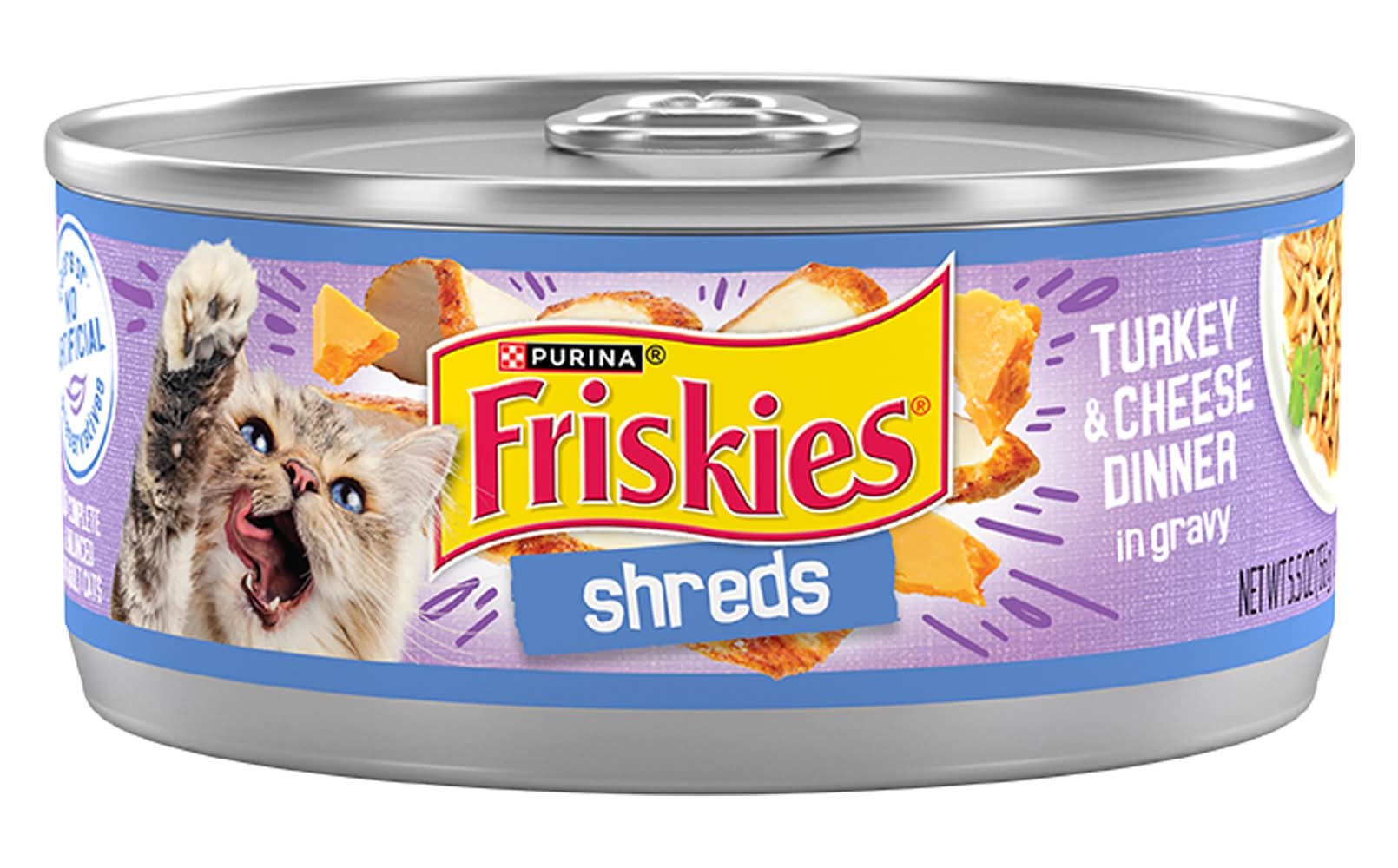 Friskies® All Life Stages Cat Wet Food - 5.5 Oz (Flavor: Turkey & Cheese, Color: Assorted, Size: 5.5 Oz)