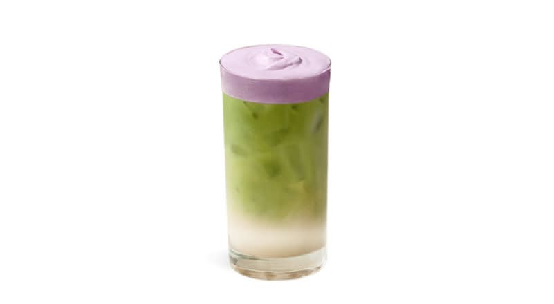 Iced Ube Matcha Latte with Ube Dream Top