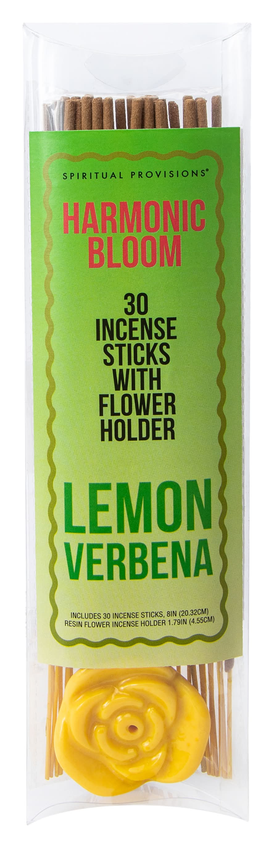 Spiritual Provisions® Harmonic Bloom Incense Sticks With Flower Holder 30-Count Lemon Verbena