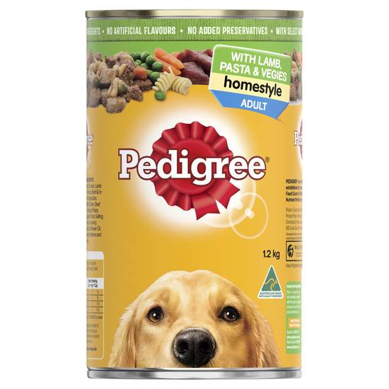 Pedigree Homestyle Lamb Pasta & Vegies Adult Wet Dog Food Can 1.2kg