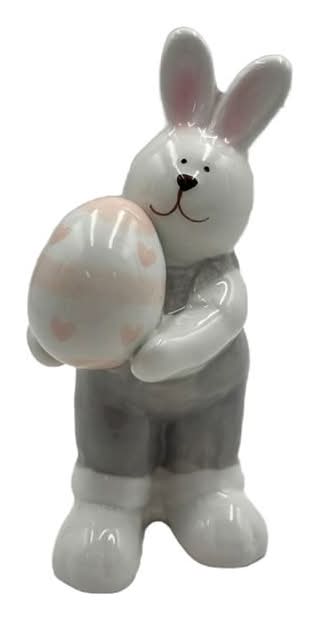Pascua Conejo de Cerámica Overol 7.6x7x17 1 Pz