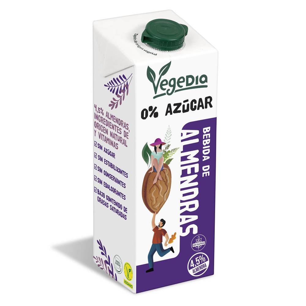 Bebida De Almendras 0% Azúcares Vegedia Brik 1 L