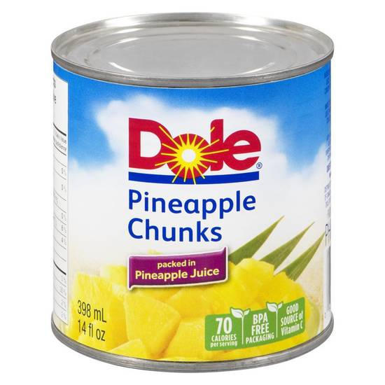 Dole gros morceaux d'ananas dans du jus d'ananas (398 ml) - pineapple chunks in pineapple juice (398 ml)