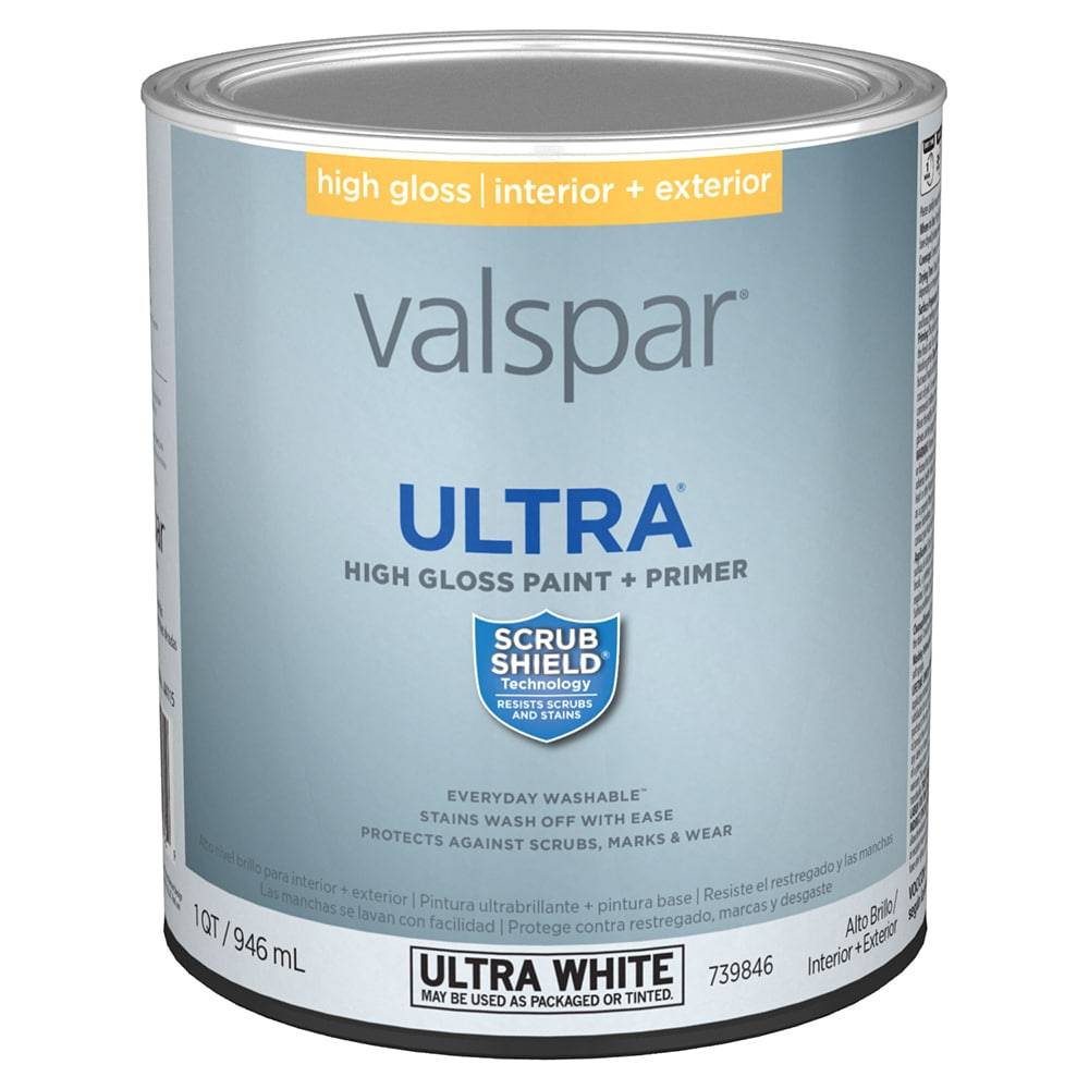 Valspar High-gloss Ultra White Acrylic Interior/Exterior Door and Trim Paint (1-quart) | 007.0739846.005