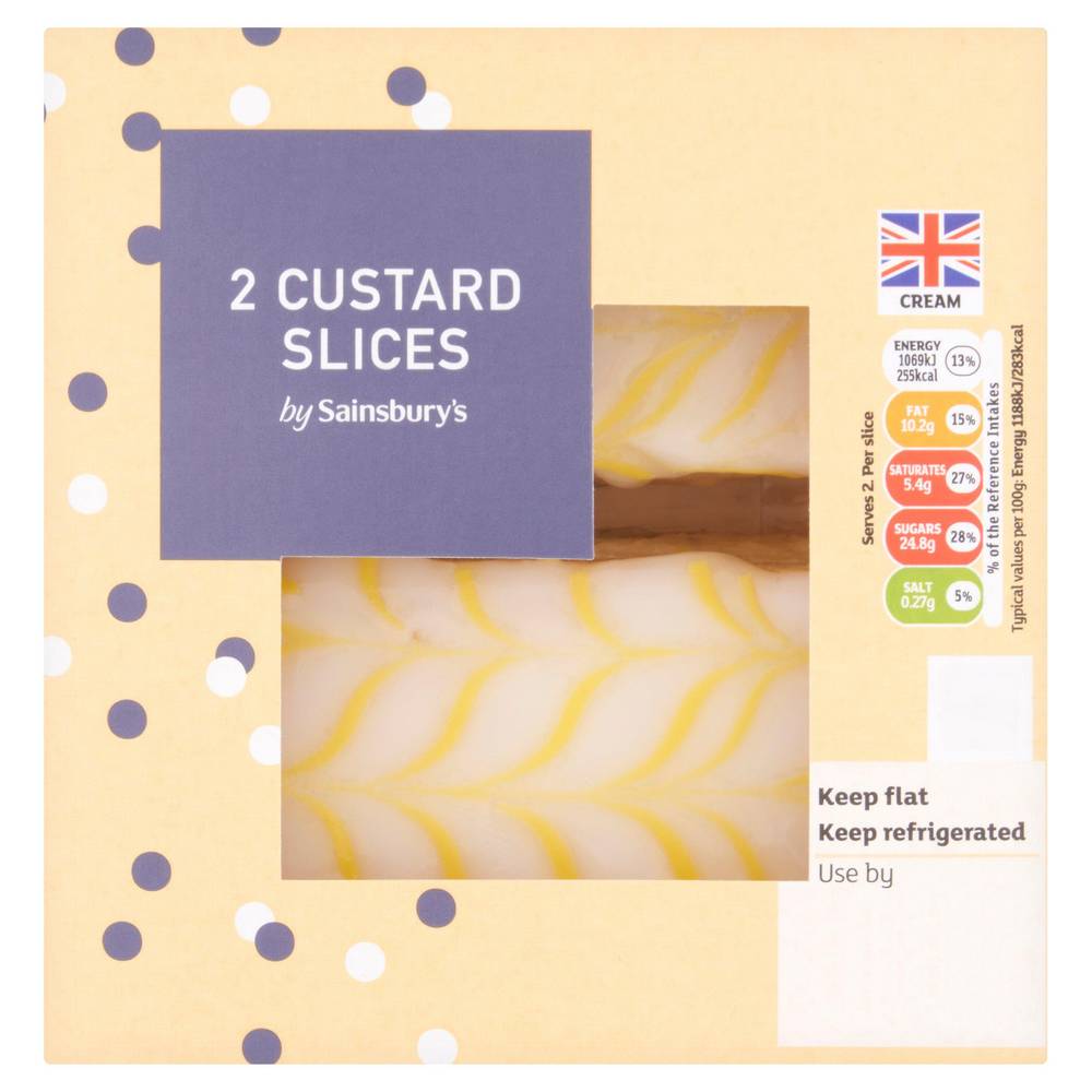 Sainsbury's Fresh Custard Slices x2 180g