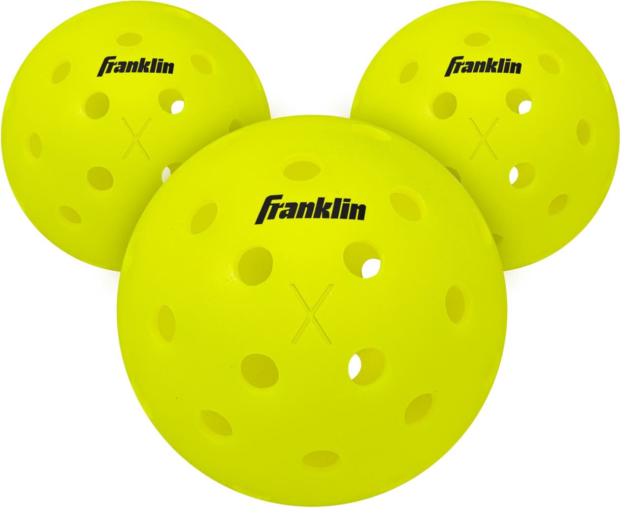 Franklin Pickleball X-40 Outdoor Pickleballs – 3 Pack (Yellow)