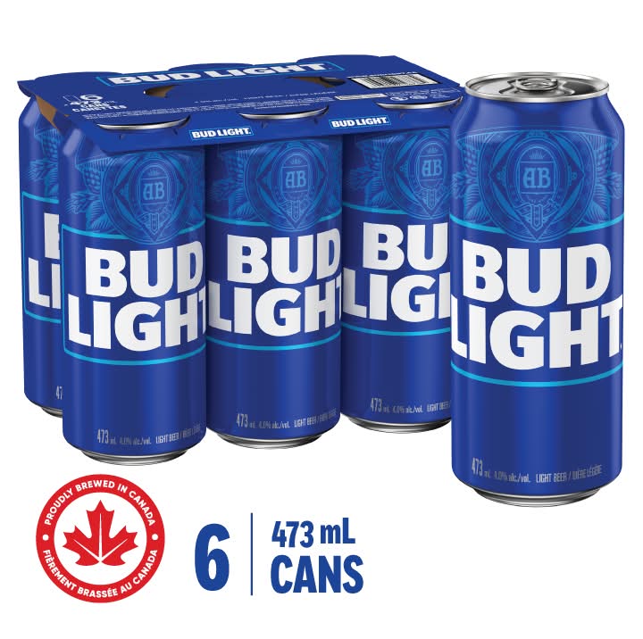 Bud Light Lager Beer (6 x 473 ml)