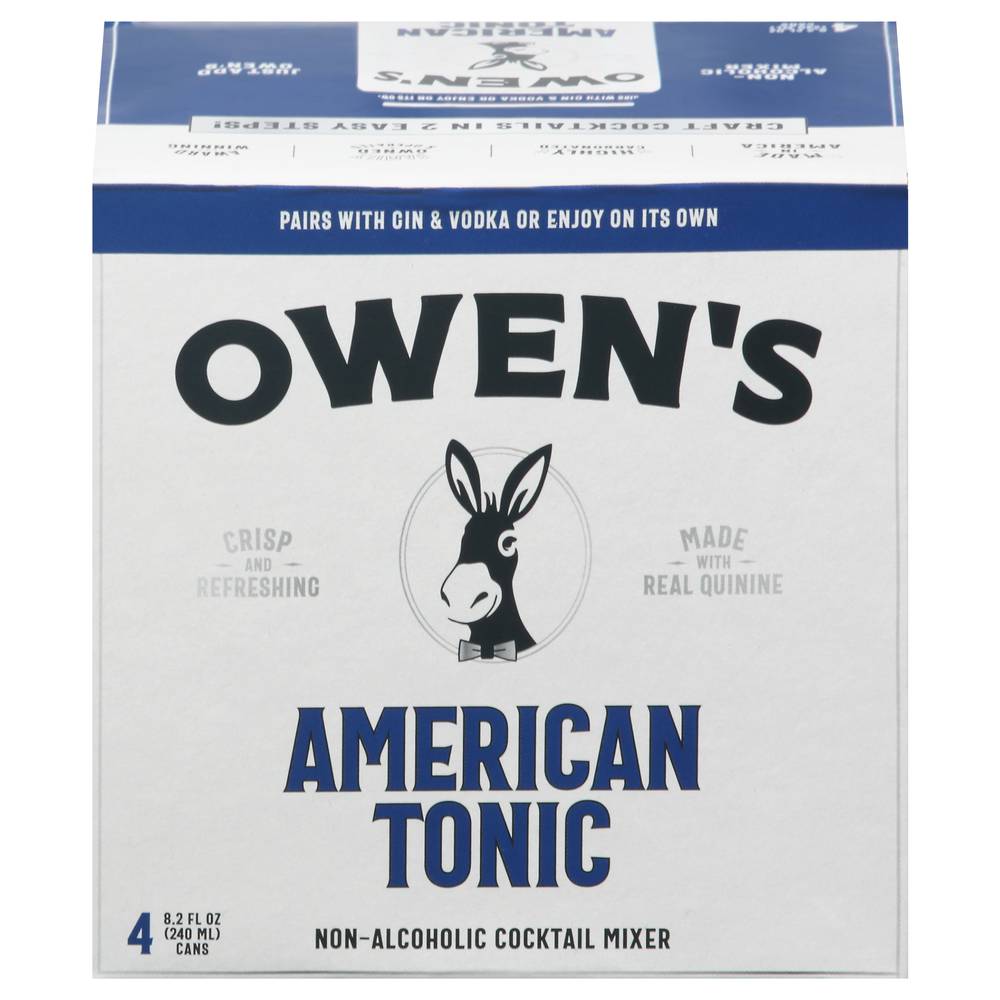 Owen's Craft Mixers American Tonic Non-Alcoholic Cocktail Mixer (4ct, 8.2 fl oz)