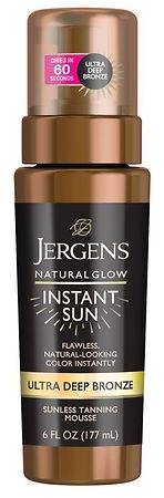 Jergens Natural Glow Instant Sun Sunless Tanning Mousse, Ultra Deep Bronze (6 fl oz)