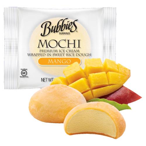 Bubbies Hawaii Mango Mochi Ice Cream Individually Wrapped (35g pouch)