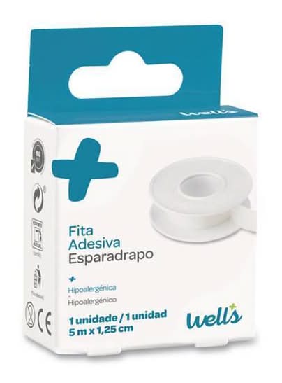 Fita Adesiva Hipoalergénica 5 m x 1.25 cm Well's 1 un