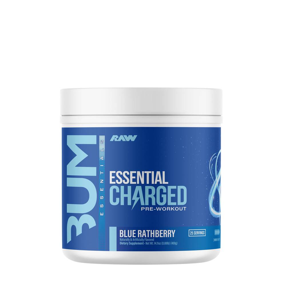 Raw Essential Charged Preworkout Powder (blue rathberry)