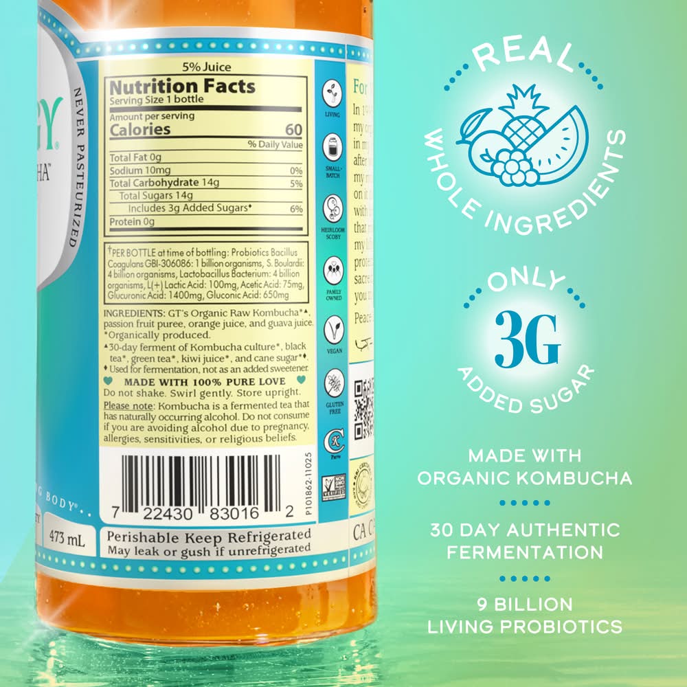 GT's Synergy Island Bliss Kombucha (16 fl oz) | Delivery Near You