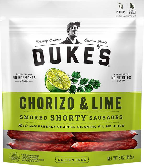 Duke's Chorizo & Lime Smoked Shorty Sausages (5 oz)