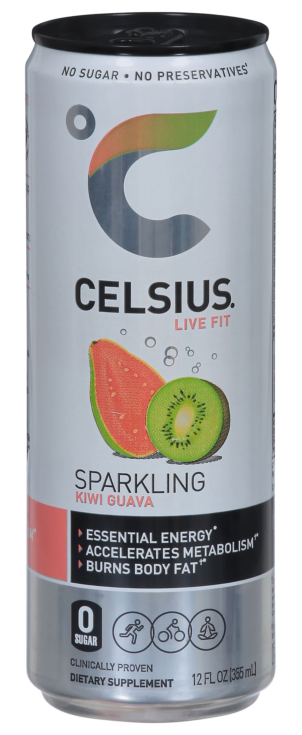 Celsius Live Fit Sparkling Energy Drink, Kiwi Guava (12 fl oz)