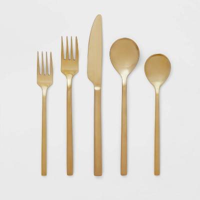 Threshold Stainless Steel Flatware Set Champagne (20 ct)
