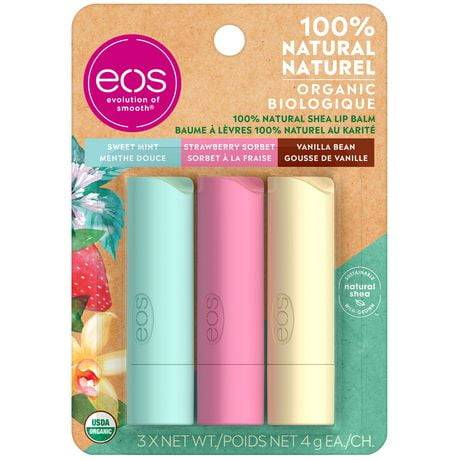 eos Natural & Organic Lip Balm Sticks Variety pack (12 g, 3 ct)