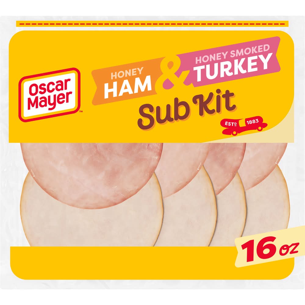 Oscar Mayer Honey Ham & Honey Smoked Turkey Slices Sub Kit (16 oz)