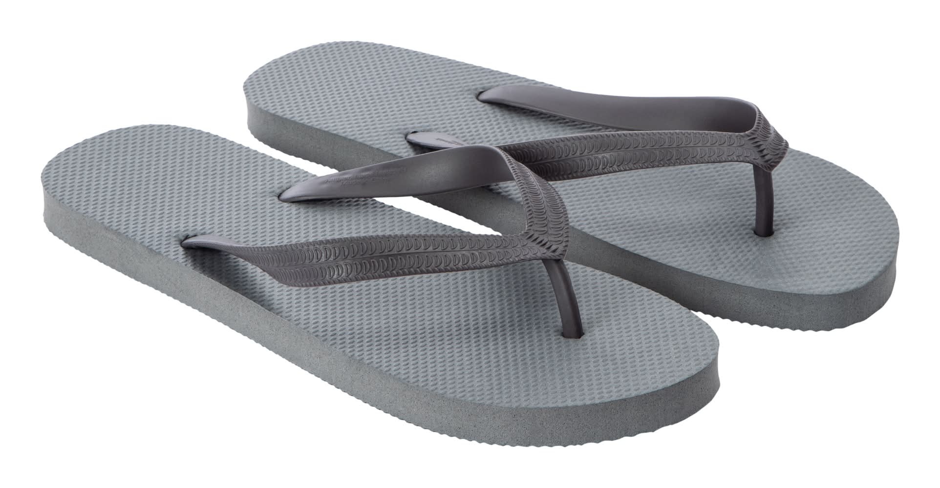 Young Mens Printed Flip Flops Small Gray
