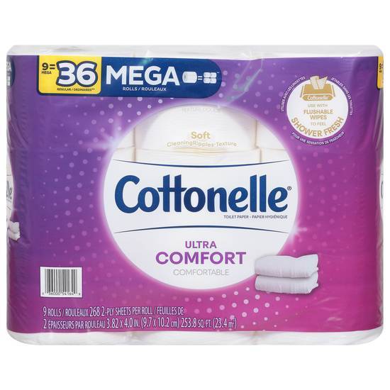 Cottonelle 2-ply Mega Rolls Ultra Comfort Toilet Paper (9 ct)