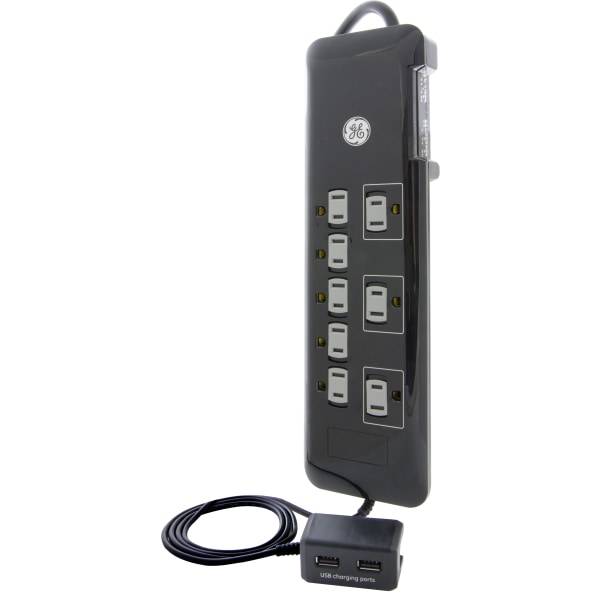 General Electric 4 Cord Black 8-outlet Surge Protector