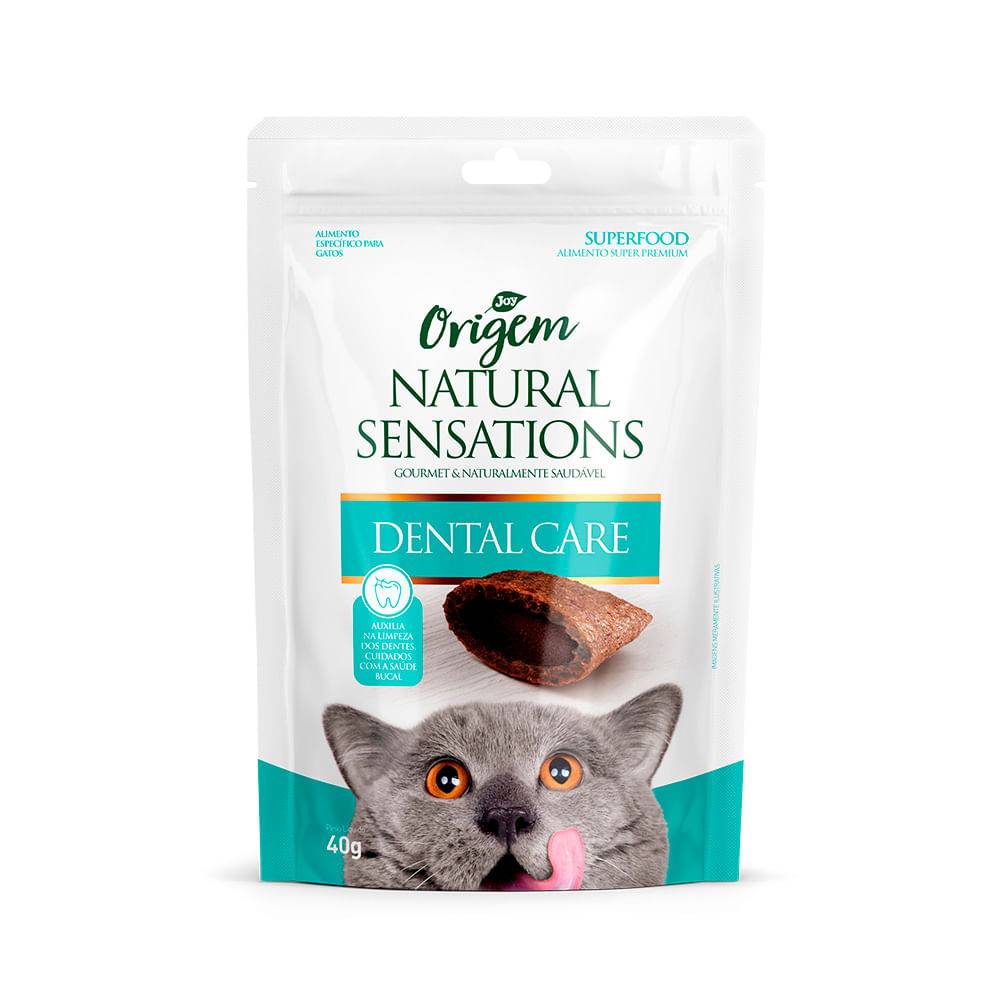 Origem natural petisco snack para gatos sensations dental (pacote 40g)