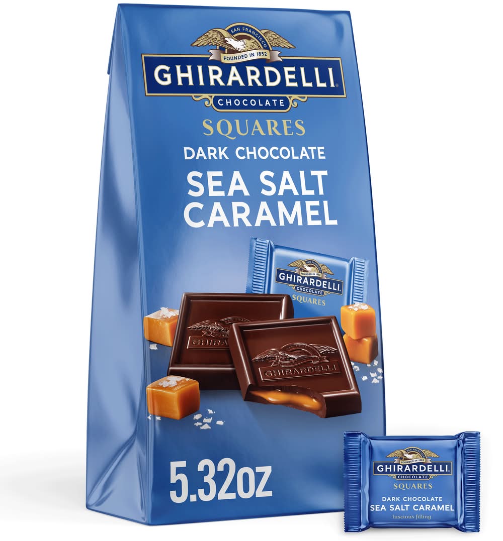 Ghirardelli Dark Chocolate Squares, Sea Salt Caramel (5.32 oz)