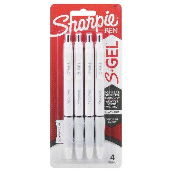 Sharpie S.gel Medium Black Ink Comfort Grip Pen (4 ct)