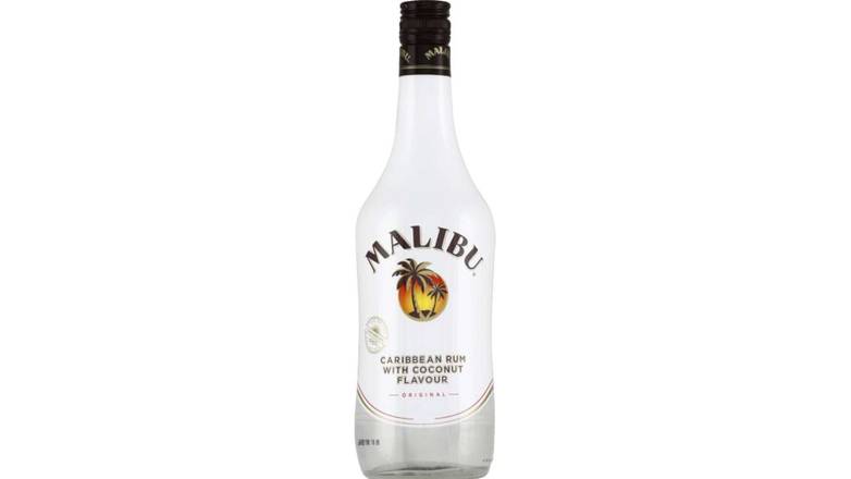 Malibu Liqueur de rhum blanc aromatisée à la noix de coco 18%Vol. La bouteille de 70cl
