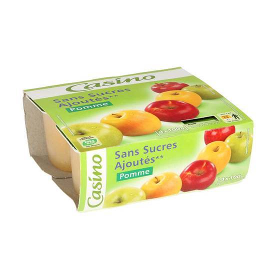 Casino Compote - Pomme - Sans sucres ajoutés - 4 pots 4x100g