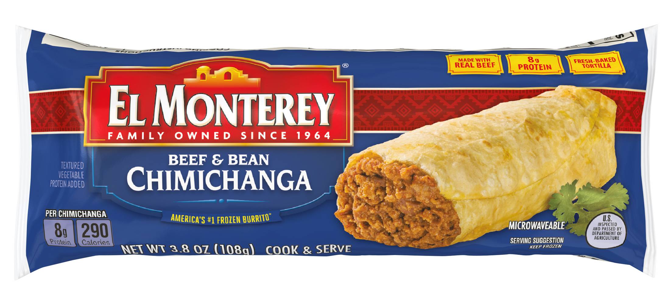 El Monterey Beef & Bean Chimichanga Single Serve (3.8 oz)