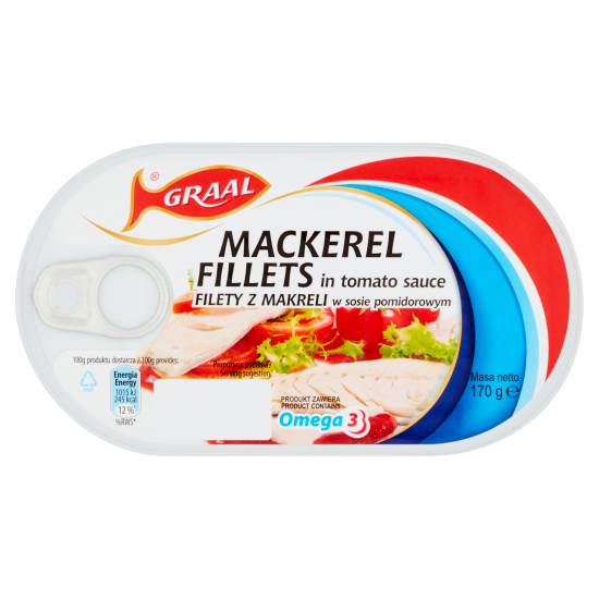 Graal Mackerel Fillets in Tomato Sauce (170g)