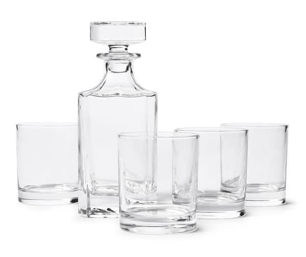 Sur La Table Decanter & Double Old-Fashioned Glasses Set Clear