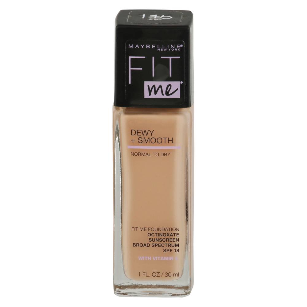 Maybelline 115 Ivory Fit Me Dewy + Smooth Foundation (1 fl oz)