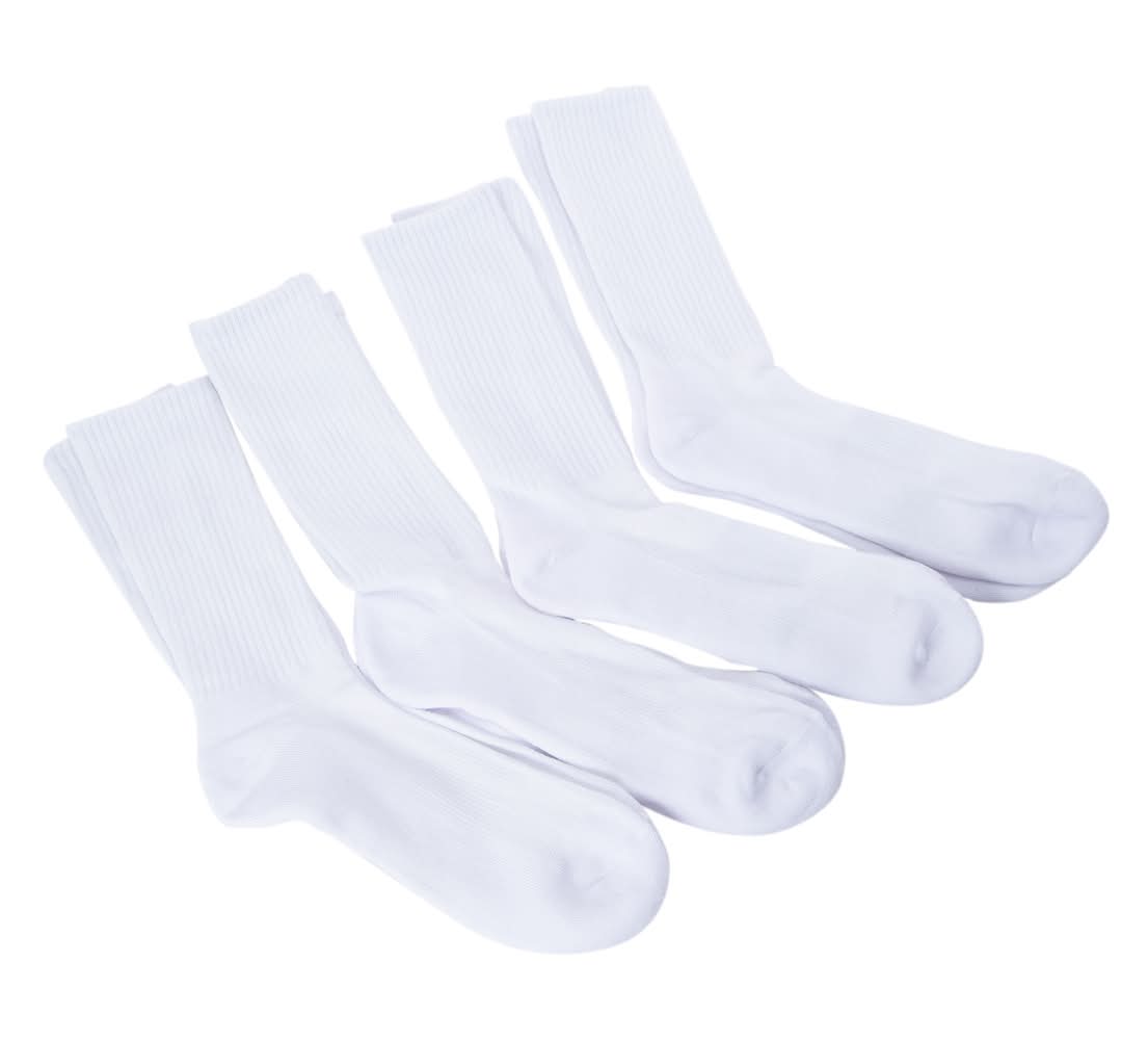 Series-8 Fitness™ Mens White Performance Crew Socks 4-Pack