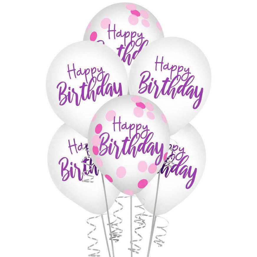 Amscan Sparkle Birthday Confetti Balloons (6 ct) (12 in)