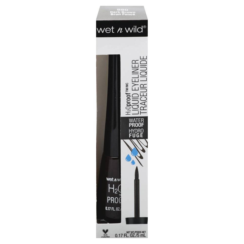 wet n wild 880 Dark Brown Waterproof Liquid Eyeliner (0.17 fl oz)