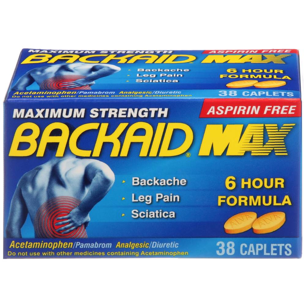 Backaid Max Pain Relief Caplets, 38 CT