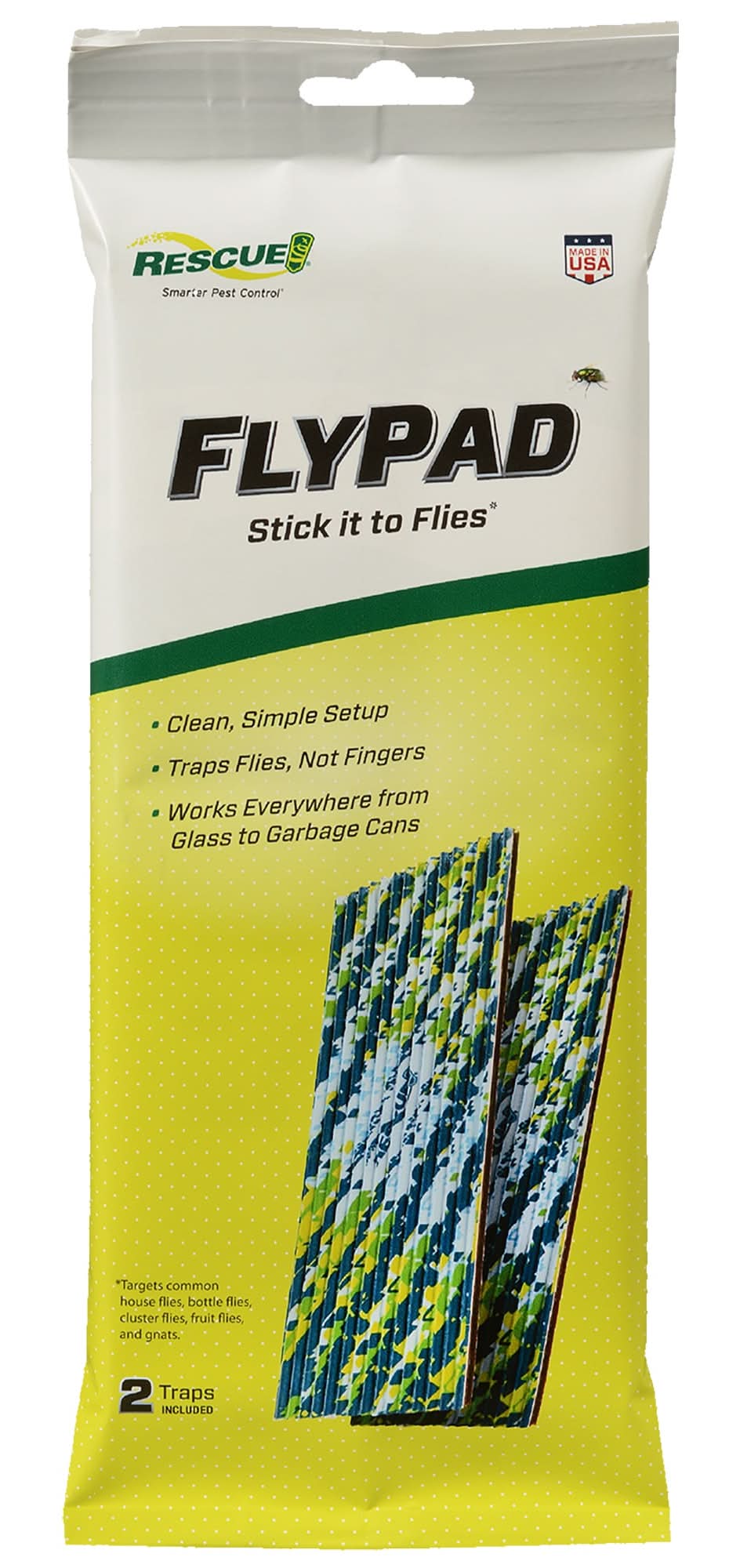 RESCUE! FlyPad for Flies Indoor/Outdoor Glue Glue Insect Trap 2 -Pack
