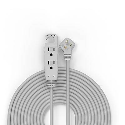 Staples Extension Cord 3 Outlet With Safety Covers 22129 (25 ft/gray)