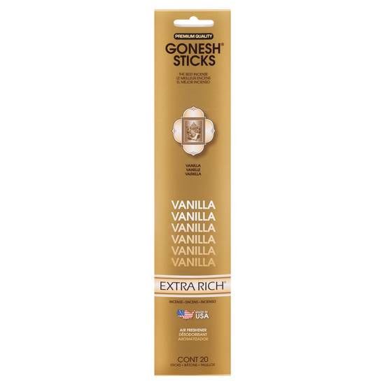 Gonesh Charcoal Incense Sticks Perfumes Vanilla (20 ct)