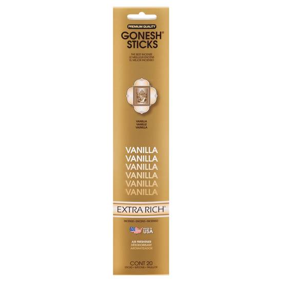 Gonesh Charcoal Incense Sticks Perfumes Vanilla (20 ct)