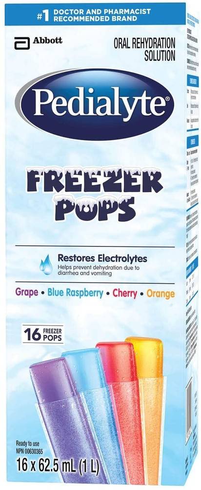 Pedialyte Electrolyte Popsicles Variety pack (16 x 62.5 ml)