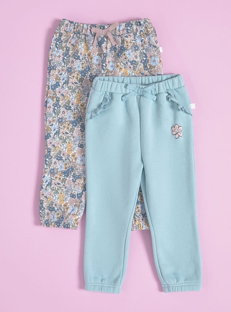 Tribu Pantalón Bipack Estampado y Otro Liso turquesa 2