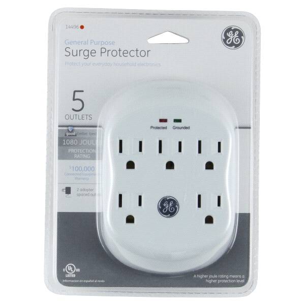 5 Outlet Surge Protector Wall Tap