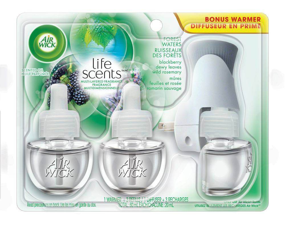 Air wick purificateur d'air (20 ml) - scented oil kit life scents forest waters (3 x 20 ml)