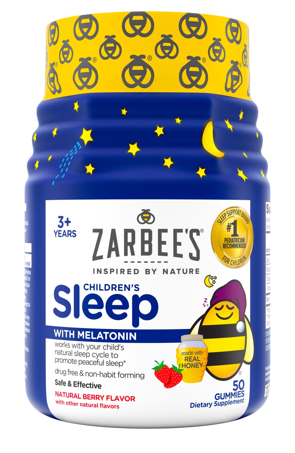 Zarbee's Children’s Sleep With Melatonin Gummies Age 3+ Years, Natural Berry (6.5 oz, 50 ct)