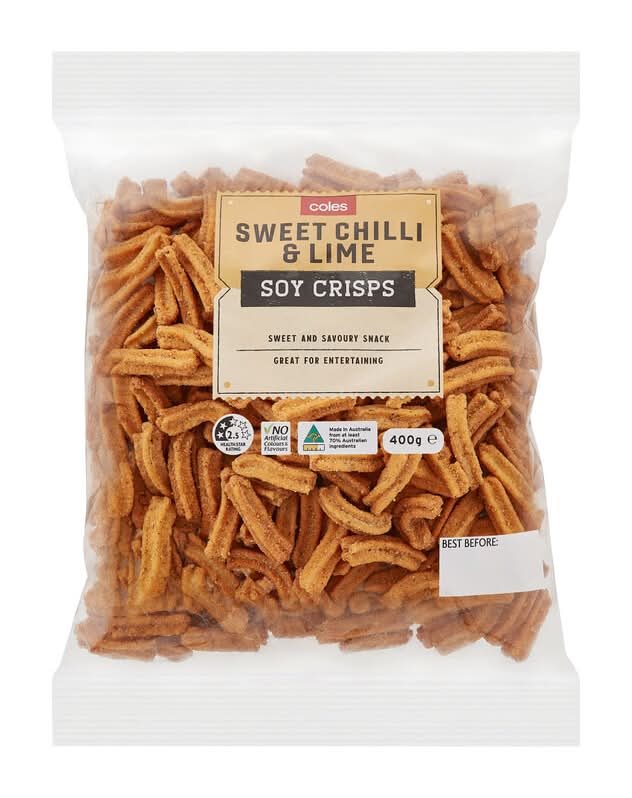 Coles Sweet Chilli And Lime Soy Crisps 400g
